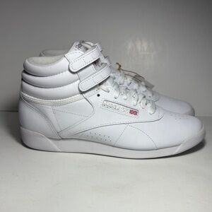 Reebok Freestyle F/S High-top Women’s US 8 White/Silver Sneakers #2431